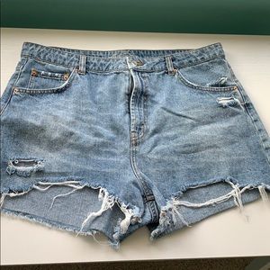 high waisted jean shorts